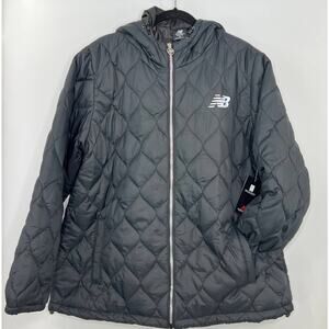 NWT New Balance Womens Tech Jacket Quilted Puffer Hooded Packable Size Plus 1X